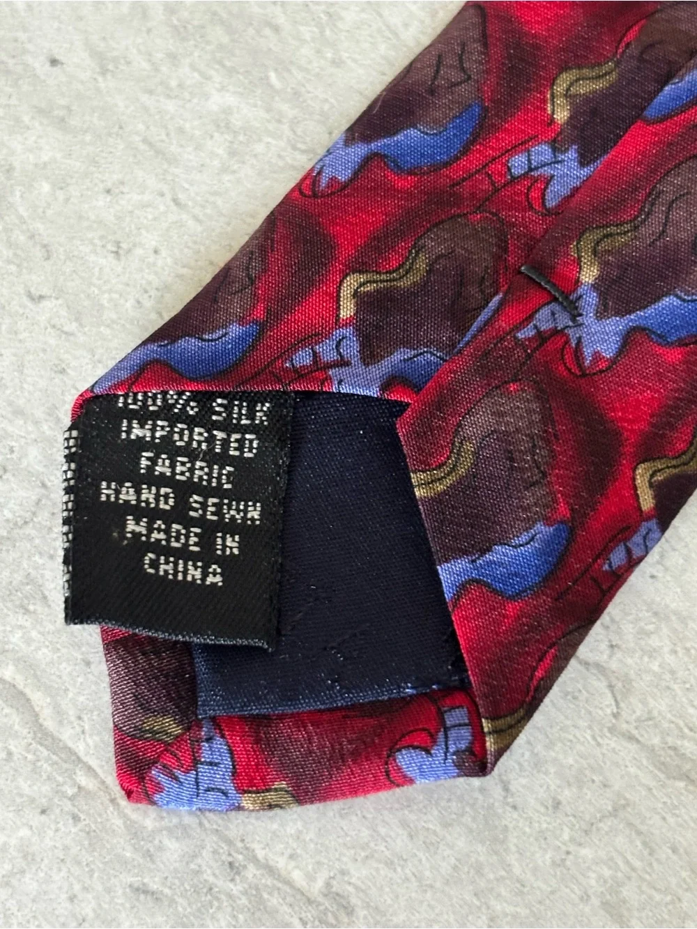 J. Garcia Lavender and Silver Diagonal Stripe and red guitar silk ties